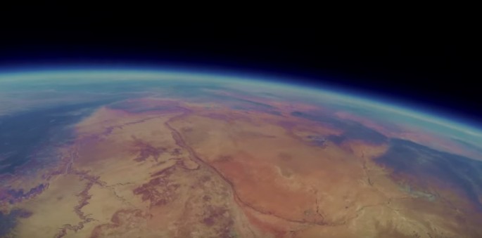 Lost GoPro footage recovered from DIY space project showing view of Grand Canyon from the edge of space.