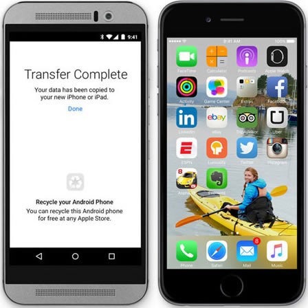 Apple's "Move to iOS" app transfers Android phone data to an iOS device 