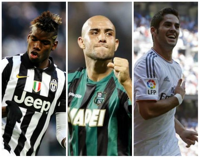 Juventus Rumors Central (from L to R): Paul Pogba, Simone Zaza, and Isco.