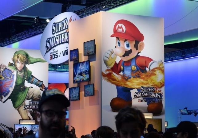 Super Smash Bros. signage at the 2014 Electronic Entertainment Expo, known as E3, in Los Angeles, California June 11, 2014. 