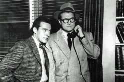 Jack Larson, left, is seen here with George Reeves in the 1950s TV show 