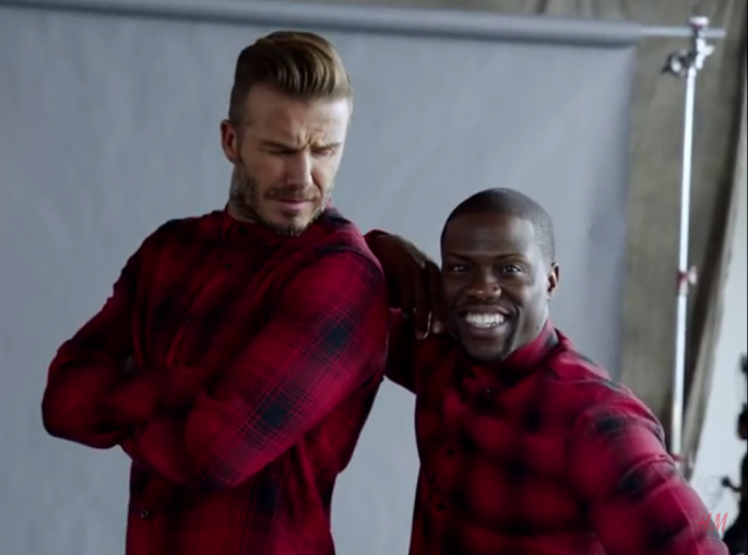 David Beckham and Kevin Hart in H&M campaign.