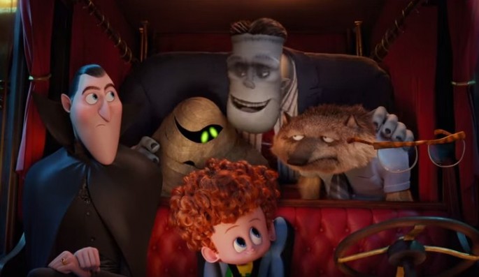 Dracula and his friends take care of his grandson in  Genndy Tartakovsky’s animated comedy film “Hotel Transylvania 2.”