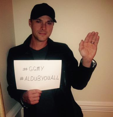 "God Gave Me You" singer Bryan White shows support to the Philippines' AlDub couple Alden Richards and Maine Mendoza a.k.a. Yaya Dub. 