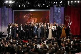 Executive producer Ken Corday accepts the outstanding drama series award for "Days of Our Lives" as other producers and cast members join him on stage, during the 40th annual Daytime Emmy Awards in Beverly Hills, California June 16, 2013.  