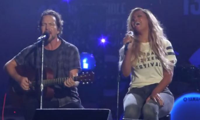 Pearl Jam's Eddie Vedder and Beyoncé Perform Glorious Duet of Bob Marley's 'Redemption' on Global Citizen Festival