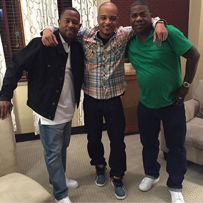 Martin Lawrence refers to T.I. and Tracy Morgan as his "brothas."