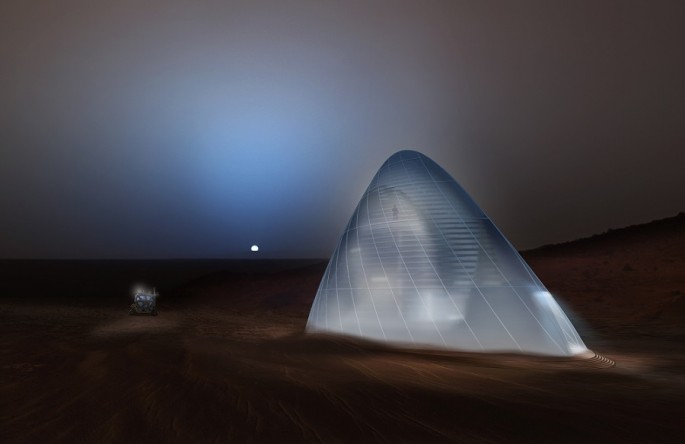 The first-place award of $25,000 went to Team Space Exploration Architecture and Clouds Architecture Office of New York, New York, for their design, Mars Ice House.
