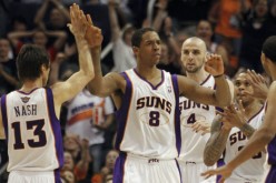 File photo of power forward Channing Frye (#8) during his stint with the Phoenix Suns.