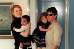 Tom Cruise and Nicole Kidman, and children, Isabella and Connor, at Jet Charter Centre arrived in Sydney for a family holiday in 1996.