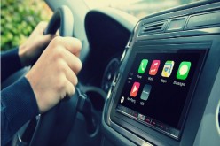 A car's dashboard showing apps featured by Android Auto.