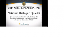 The Nobel Peace Prize has been awarded to Tunisia's National Dialogue Quartet for helping the country's transition to democracy.