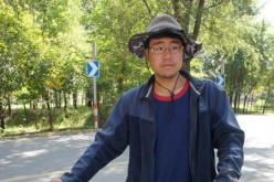 A file photo of a Teng Fei-ta, a Belgium-born Taiwanese national who cycled from Europe to China via the old Silk Road.