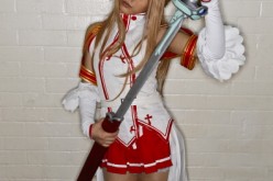 Xian Ly from Birmingham as character 'Asuna' from Sword Art Online attends Hyper Japan at Earl's Court on November 24, 2012 in London, England. 
