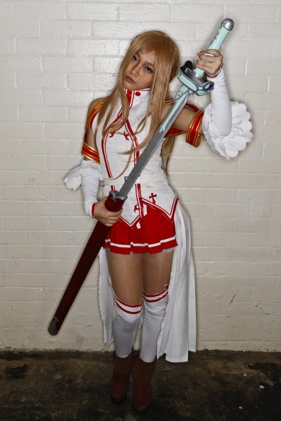 Xian Ly from Birmingham as character 'Asuna' from Sword Art Online attends Hyper Japan at Earl's Court on November 24, 2012 in London, England. 