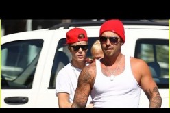 Justin Bieber and and his dad, Jeremy Bieber, in Los Angeles after attending a football match together.