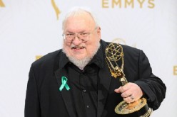 George R.R. Martin poses in the press room at the 67th annual Primetime Emmy Awards