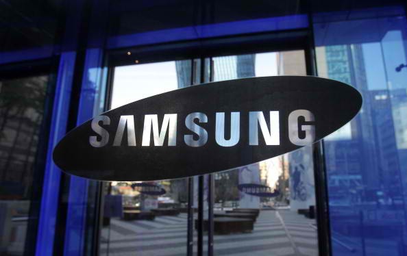 The Samsung logo is displayed at the company's headquarters on December 11, 2012 in Seoul, South Korea.