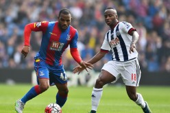  Saido Berahino of West Bromwich Albion (R) and Jason Puncheon of Crystal Palace battle for the ball during their recent match.