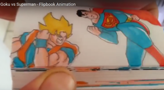 Epic Goku vs. Superman Battle in Flipbook Animation!