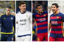 (From L to R) Robin van Persie, Lionel Messi, Neymar, & Luis Suárez.