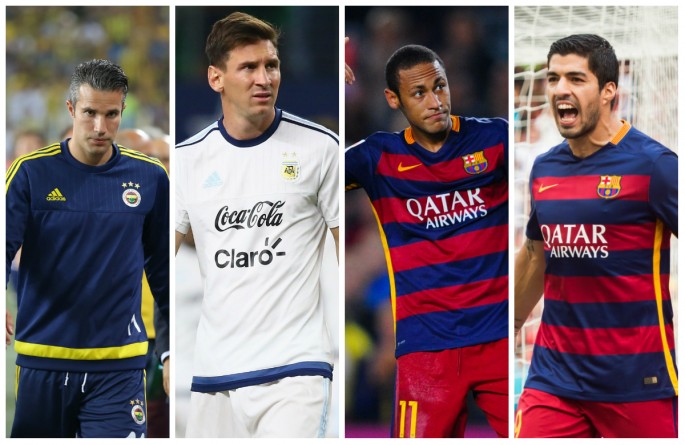 (From L to R) Robin van Persie, Lionel Messi, Neymar, & Luis Suárez.