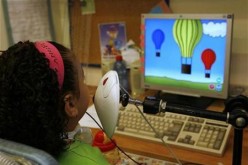 Girl Playing Computer Game 