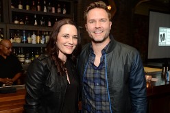 Actors Courtenay Taylor (L) and Scott Porter attend the Batman: Arkham Knight VIP Launch at The Line Hotel on June 22, 2015 in Los Angeles, California.