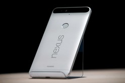 The new Nexus 6P phone is displayed during a Google media event on September 29, 2015 in San Francisco, California.