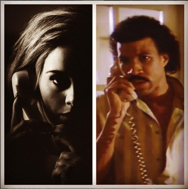 Singers Adele and Lionel Richie