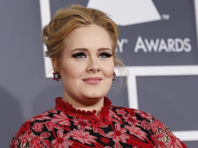 "Hello" singer Adele arrives at the 55th annual Grammy Awards in Los Angeles.