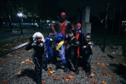 Ryan Reynolds wore his Deadpool suit for Halloween.