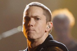 Eminem performing in a concert