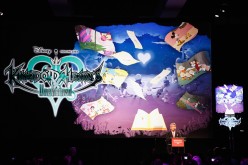 Game producer Shinji Hashimoto introduces 'Kingdom Hearts Unchained' during the Square Enix press conference at the JW Marriott on June 16, 2015 in Los Angeles, California. 