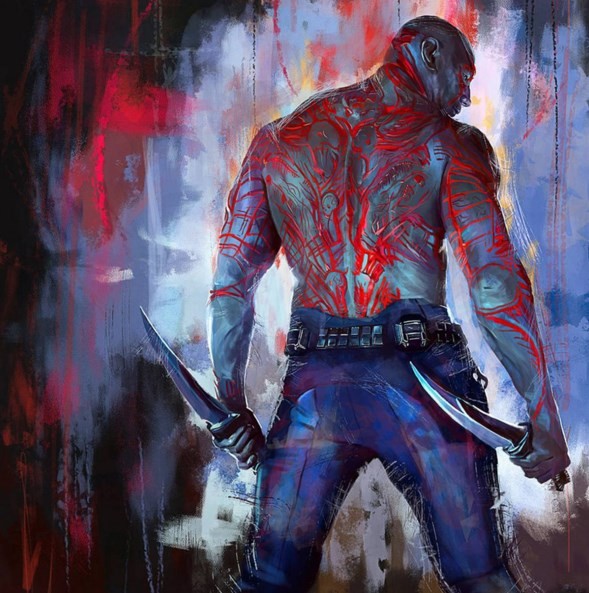Dave Bautista is Drax the Destroyer in James Gunn’s “Guardians of the Galaxy: Vol. 2.” 