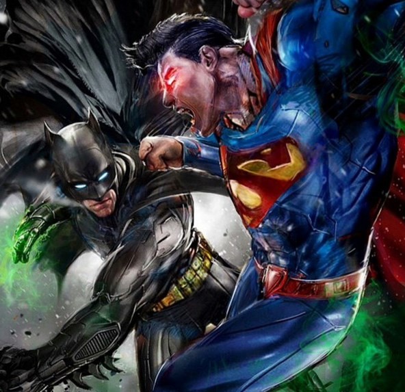 Batman and Superman fight in Zack Snyder's “Batman v Superman: Dawn of Justice.”