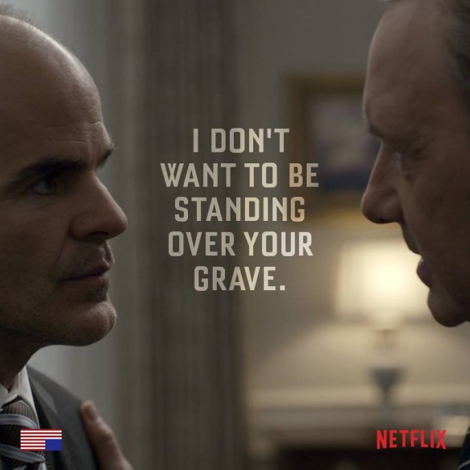 Frank (Kevin Spacey) and Doug (Michael Kelly) from "House of Cards"