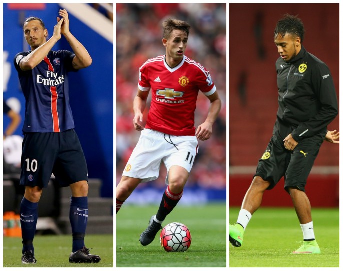 Manchester United Rumors Central (from L to R): Zlatan Ibrahimovic, Adnan Januzaj, and Pierre-Emerick Aubameyang.