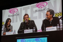 Jeffery Dean Morgan on The Losers panel with Zoe Saldana and director Sylvain White, at 
