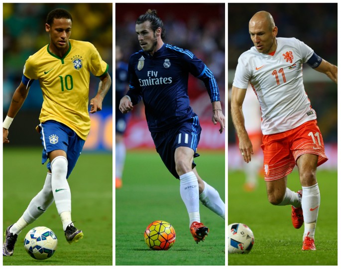 Manchester United Rumors Central: (from L to R) Neymar, Gareth Bale, and Arjen Robben.