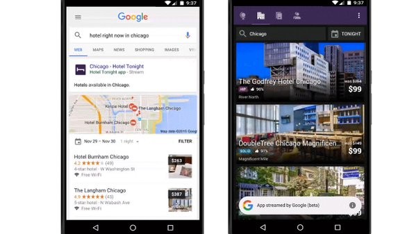 Google has created a feature that lets users stream apps straight from a search result.