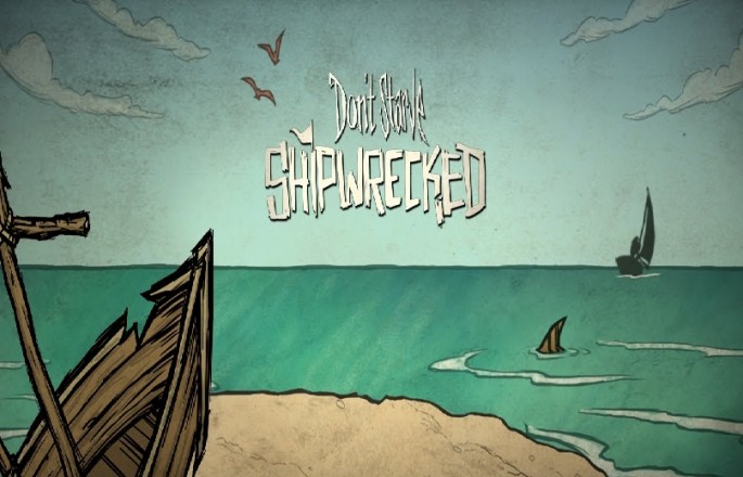 A promotional poster shows the new "Don't Starve" downloadable content, "Shipwrecked."