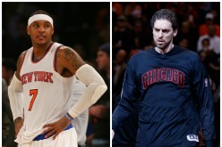 NBA Trade Rumors: Carmelo Anthony (L) and Pau Gasol.