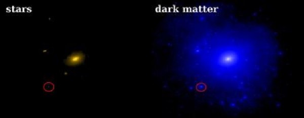 This Caltech FIRE (Feedback in Realistic Environments) simulation from shows the predicted distribution of stars (left) and dark matter (right) around a galaxy like the Milky Way. 