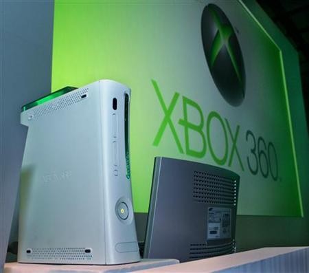 Microsoft Corp.'s Xbox 360 game console displayed in Tokyo April 6, 2006. 