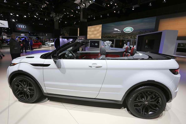The new convertible Range Rover Evoque is presented at the 2015 Los Angeles Auto Show on November 18, 2015 in Los Angeles, California. 