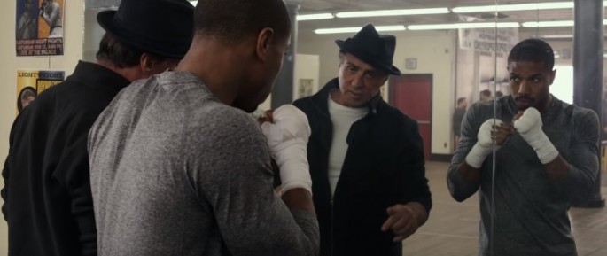 Rocky Balboa (Sylvester Stallone) trains Adonis Johnson (Michael B. Jordan) in Ryan Coogler's "Creed."