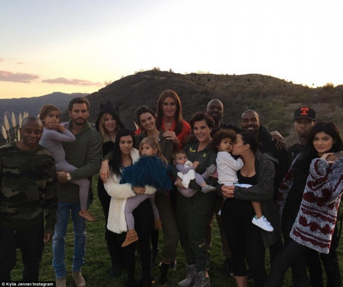 Seen here is complete Kardashian-Jenner family assembled on Thanksgiving.
