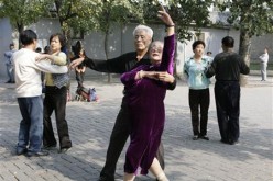 Elderly Couple Dancing