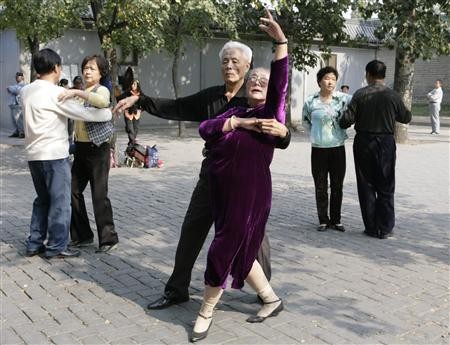Elderly Couple Dancing